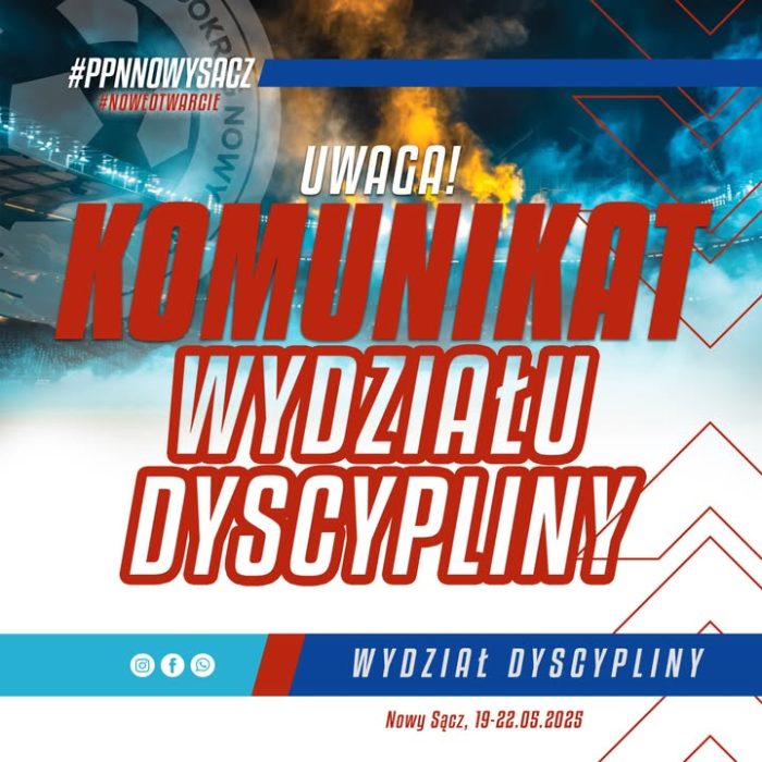 UWAGA!🔥🔥🔥
Przedstawiamy Komunikat Wydziału Dyscypliny PPN Nowy Sącz z dnia 19.05.2025r.
Prosimy o zapoznanie się z jego treścią:⬇️⬇️⬇️
https://drive.google.com/file/d/1SYQQYB2uojgWgt3u2-HZDmdgmN6oM1zJ/view?usp=sharing
oraz z dnia 22.05.2025r.:⬇️⬇️⬇️
https://drive.google.com/file/d/1zBfAfRZUl_PblhQxw0_3wXtETP8c4JPu/view?usp=sharing