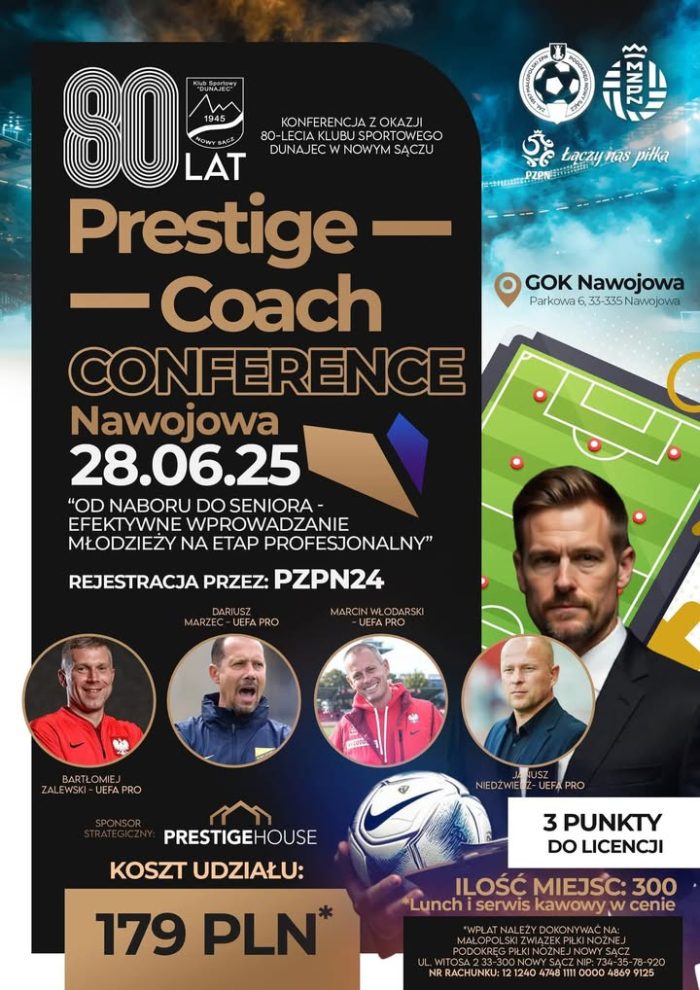 Już tylko tydzień pozostał do Konferencji Trenerskiej na sądęcczyźnie 🔝💪⚽

Zapraszamy 🔝🔝🔝 Zapisy PZPN24.pzpn.pl